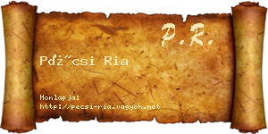 Pécsi Ria névjegykártya