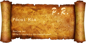Pécsi Ria névjegykártya