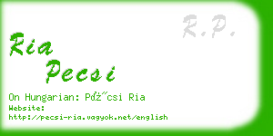 ria pecsi business card